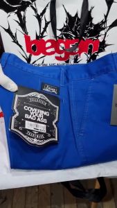 Began - Celana Pendek chinos Berbahan Katun Tebal Premium Warna Biru Cobalt Limited Edition  Hadiah shopping bah mewah gantungan kunci sticker