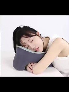 Ergonomic U-Shaped Neck Pillow Memory Foam Travel Pillow Breathable Removable Cover Head Support for Office Nap Car Airplane