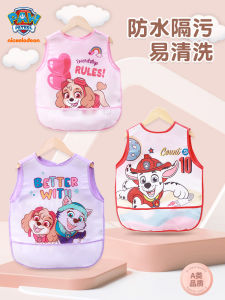 Waterproof Childrens Apron Anti-Dirt Eating Coveralls Baby Feeding Bib Girl Child Reverse Clothing Polyester Fiber Cartoon Style