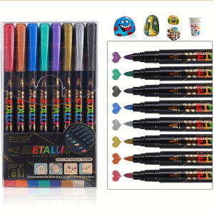 ชุดปากกาสักลายชั่วคราว 8 ชิ้น สำหรับเพ้นท์ร่างกาย สักลายกึ่งถาวร หมึกสักสำหรับงานศิลปะบนร่างกาย งานปาร์ตี้ และงานเฉลิมฉลองวันหยุด