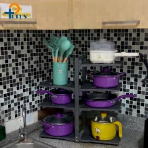 ✨Barang Ready✨ Toko Halo Wastafel Dapur Di Bawah Rak Rak Pot Kabinet Atas Rak Panci Multi Fungsi Rak Panci