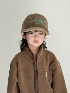 Childrens Warm Furry Baseball Cap Autumn Winter Duckbill Hat Boys Kids Fashionable Korean Style Girls Soft Plush Hat