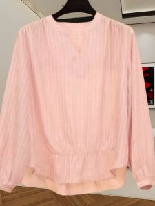 ผู้หญิง ลำลอง หลวม Fit ลายทาง เสื้อเชิ้ต คอวี น้ำหนักเบา เสื้อแขนเก้าจุด เรียบหรู สไตล์ ฤดูใบไม้ร่วง Early Season ใหม่ ดีไซน์