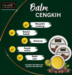 BIDARA ASSYIFA BALM CENGKIH BIDARA RESDUNG KAHAK SESAK NAFAS BATUK SELESEMA BIDARA AS SYIFA BIDARA AS-SYIFA LULUS KKM NOT221205216K BIDARA ASSYIFA HQ