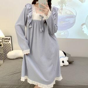 Princess Style Long Sleeve Cotton Sleepwear Womens Spring Autumn Winter New 2024 plus Size Outdoor Wearable Home Clothes