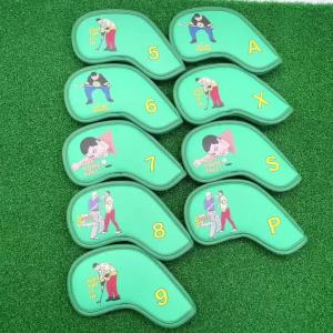 9 pcs Golf Iron Covers with Funny Carton Design Golf Iron Head Cover Golf Club Head Covers for Iron Fit All Brands
