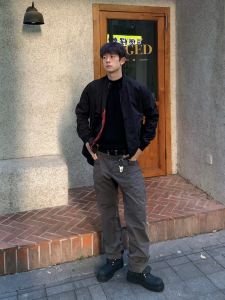 American Retro Military Bird Cargo Pants Straight Leg Workwear Trousers Three Dimensional Tailoring Commuter Versatile Jeans