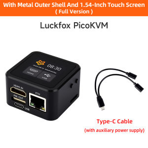SHCHV | Luckfox PicoKVM Remote Management Tool 1920x1080 60fps HDMI-compatible Video 1.54 Inch Touch Screen TF Slot for Device Control