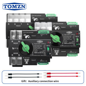 TOMZN Din Rail 2P 3P 4P 63A 100A 125A 230V Dual Power Automatic Transfer Electrical Selector Switch Uninterrupted TOQ7