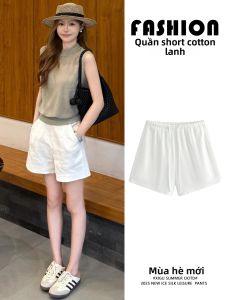 Quần Short Nữ Mỏng Cao Waist Dáng Thẳng Rộng
