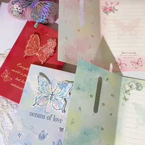 Butterfly Greeting Card Happy Birthday Card 3D Butterfly Thank You Card Birthday Greeting Cards with Blank Note Card and Envelope for Kid Husband Men Women Mom