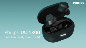 Philips True Wireless Earbuds - Bluetooth 6.0 24H Playtime Dynamic Bass SecureFit IPX4 Splash Proof (TAT1300)