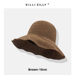 BILLI ZILLY | Foldable Wide-Brimmed Straw Sun Hat for Women