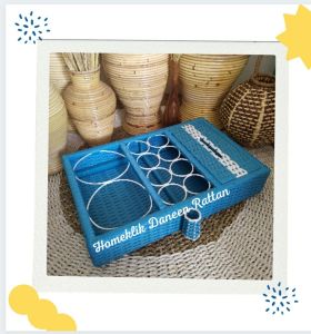 Tempat Aqus Tisue Set Wadah Toples Rotan Sintetis