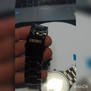 NEW ARRIVAL SEIKO JAM TANGAN PRIA TALI RANTAI TANGGAL AKTIF BOX DAN BONUS BATERAI CADANGAN