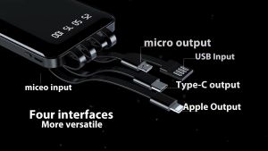 100%Original Power bank50000 mah BatteryCapacity Portable Multi Cable Fast Charging and Digital LED Display