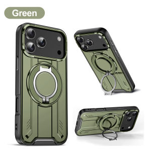 TAOYUNXI | Magnetic Armor Kickstand Phone Case For iPhone 17 Pro 14 15 Plus 16 13 11 12 Pro Max 16e Air 360° Ring Bracket Shockproof Cover