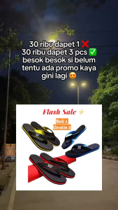 SL Flash Sale Beli 1 Gratis 2 Sandal Distro Jepit Pria Ro 46 Casual Anti Slip Terbaru 2025