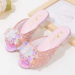 High Heel Princess Crystal Soft Bottom Slippers