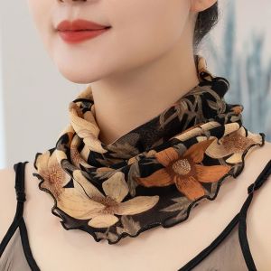Multifunctional Ear-hanging Face Cover Scarf Neck Gaiter Breathable Lace Mesh Veil Outdoor Anti-mosquito Sun Protection Cosplay