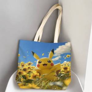 Bandai | Pokemon Ghost Type Collection Storage Bags Tote Bag Travel Summer Beach Shoulder Bag Reusable Grocery Shopping Bag Anime Artwork