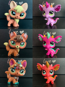 Export Q Pet Shop Alien Monster Littlest Hand-Made Pet Mini Toy Dinosaur Fox Model