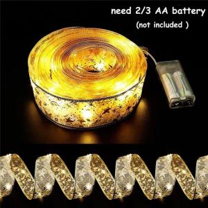 3 เมตร สายไฟหิ่งห้อย LED สองชั้น ประดับโบว์ สำหรับตกแต่งต้นคริสต์มาส DIY