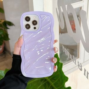 CrashStar 2 In 1 Candy Color Wavy Frame Soft Shockproof Phone Case For iPhone 15 14 13 12 Pro Max 11 Solid Color Fashion Simple Phone Casing Cover Shell Hot Sale
