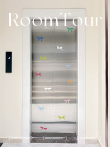 Creative Butterfly Knot Elevator Stickers Decorative Entrance Door Decor One per Elevator Entrance Arrangement PVC Material