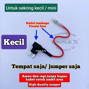 rumah sekring tancap jumper fuse cabang tap adapter ganda dobel mikro mini kecil besar motor mobil truk jump fuse motorcycle car cable wire cable otomotif automotif