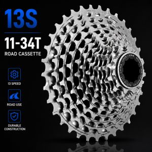 GOLDIX | GOLDIX R9100 Road Bike Cassette 13-Speed 11-34T Ultra-Light 210g CNC One-Piece Steel Flywheel HG Freehub for Road Gravel
