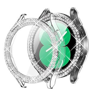 Fashion Bling Case for Samsung Galaxy Watch 6 4 Case 40mm 44mm Accessories Two Rows Diamond bumper Galaxy Watch 5 6 40 mm Cover