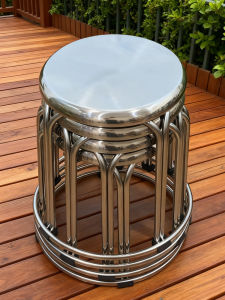 Stool Steel 304 กันน้ำหนักเบา ที่นั่งแบบอเนกประสงค์สำหรับใช้ในบ้านและโรงแรม รูปทรงกลมและเหลี่ยม รองเท้าบู๊ตสุดเท่