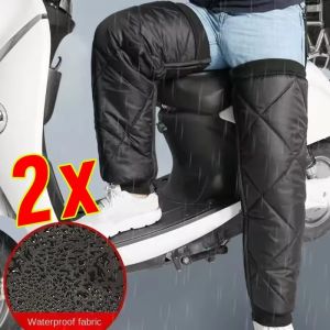 ผ้ารัดเข่าให้ความอบอุ่น2ชิ้นแผ่นรองเข่าสำหรับขี่รถจักรยานยนต์กันน้ำที่อุ่นขาฤดูหนาวอุปกรณ์พยุงเข่าร้อนแผ่นรองเข่าเครื่องป้องกันขาปั่นจักรยานกลางแจ้ง