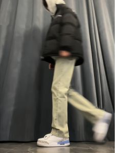 Slimming Straight Leg Jeans for Teenage Boys High Waist Youthful Style Comfortable Stretchy Denim Trousers for Autumn Wear