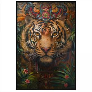 Tranh treo tường tranh dán tường Canvas con hổ tranh decor phòng khách sơn dầu. CGI-337