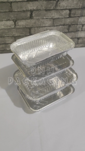 RE190 Aluminum Tray With Lid Loaf Pan Aluminum Foil Pan 550ML 7.48x4.33x1.80 Inches