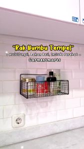Rak Gantung Kamar Mandi Sabun Besi Hitam Keranjang Jaring Kotak Tempat Deterjen Tempel Tanpa Bor