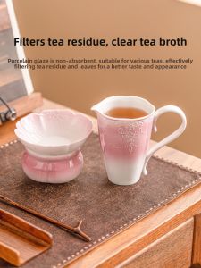 JISU | Gradation Pink Ceramic Handcrafted Tea Filter for Home Use