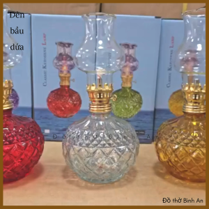 Đèn dầu Lưu ly đèn thờ Bầu Dứa pha lê - Tâm kinh bát nhã - Đồ thờ Bình An - Decor Phong thủy