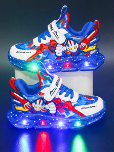 รองเท้าเด็กชายสปอร์ตระบายอากาศได้ดี ไฟลุกขึ้นในเวลากลางคืน รองเท้าเด็กชาย รองเท้าผ้าตาข่าย รองเท้าเด็ก รองเท้าผ้าใบ รองเท้าเด็กชาย