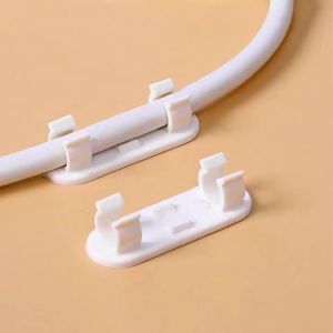 Wire Organizer Clips | Self-Adhesive High-Tack Wall-Mounted Cable Holders Plastic Material for Home Electrical Wire Management