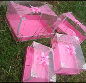 souvenir box kotak hantaran seserahan lamaran dan pernikahan full mika model tile isi 4 pcs