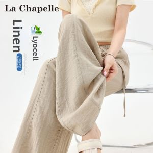 La Chapelle | Slimming High Waist Drape Wide Leg Linen Pants