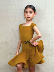 conny | Professional Latin Dance Competition Dress for Girls Fishbone Skirt Short Sleeves