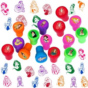 10/20/30Pcs Princess Theme Stampers Party Favor Seal Stamps Kids Classroom School Rewards Prizes Birthday Party Souvenir