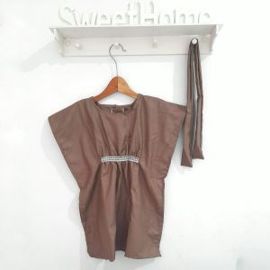 TokoDemesJogja Mila Kaftan Baby Gaun Dress Muslim Set Bandana Bayi Perempuan Usia 3-18 Bulan Lucu Cantik Murah Terbaru Bahan Toyobo