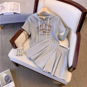 Bộ Đồ Thể Thao Thời Trang Sành Điệu Mùa Hè Thoải Mái Tay Ngắn Dễ Thương Thon Gọn Quần Short Quần Đùi Hai Mảnh Cotton Vải Bông Bao Gồm Mũ Biểu Diễn