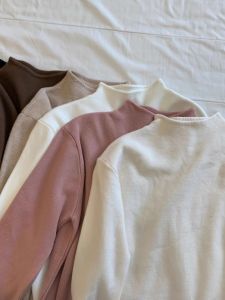 เสื้อสเวตเตอร์ถักคอปกสูงแขนยาวสำหรับผู้หญิง เสื้อชั้นในทรงเข้ารูป ทรงหลวม สไตล์เกาหลี ฤดูหนาว 2024