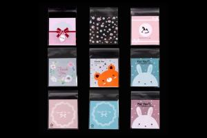 100pcs/Lot Transparent Cute Plastic Bag OPP Self Adhesive Pouch For Candy Cookie Gift Jewelry Packaging Supplies Small Business